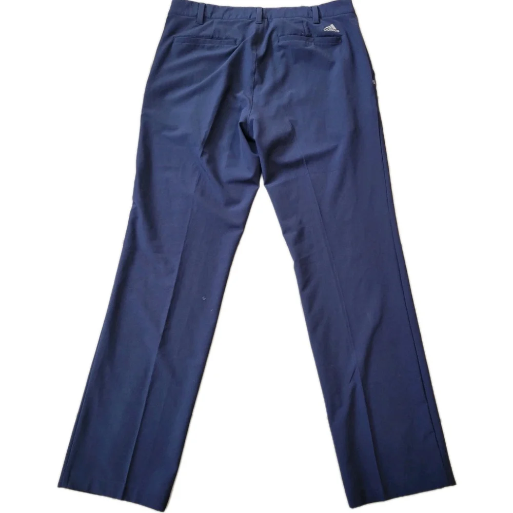 Adidas Navy Polyester Spandex Blend Elastic Waistband Slim-Fit Golf Pants 32/32